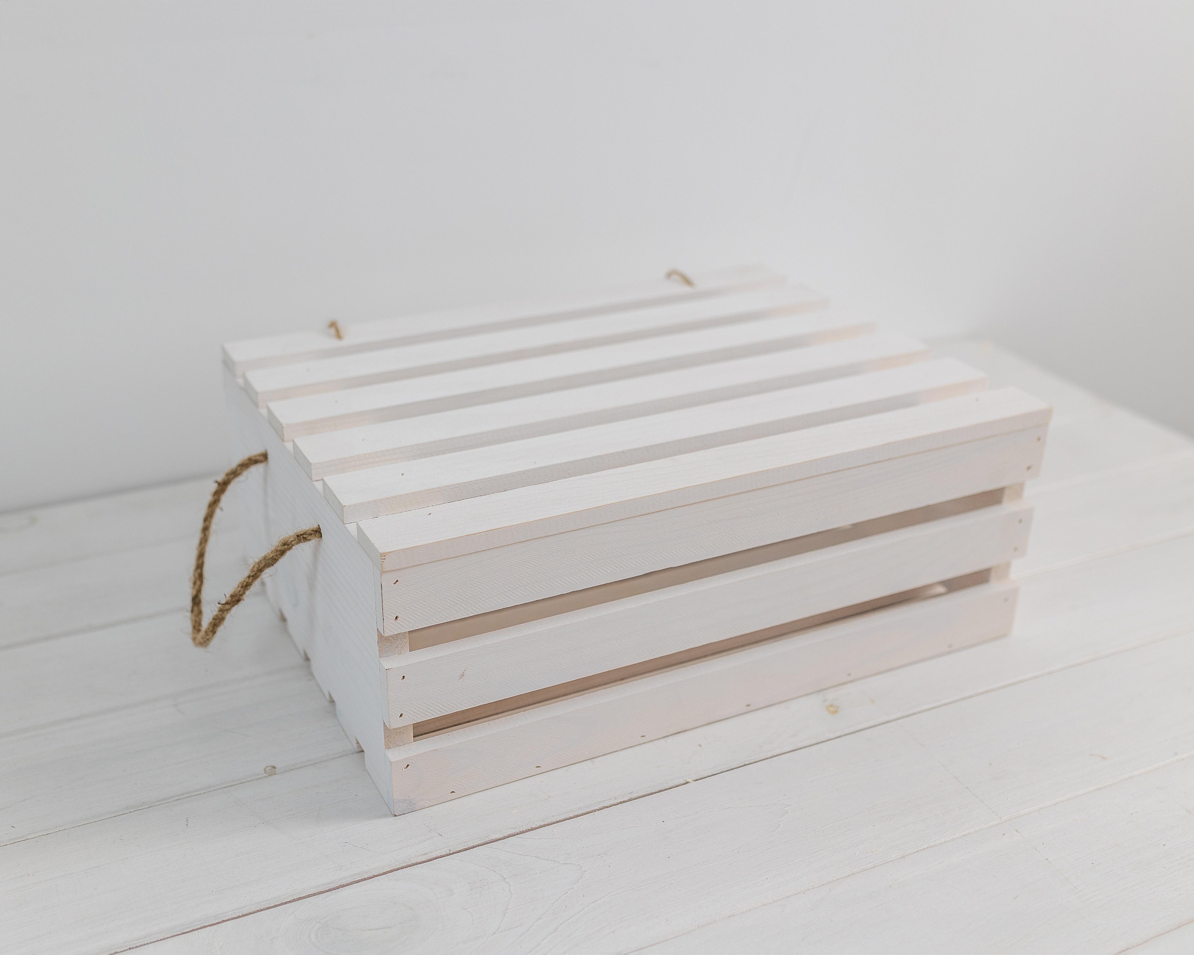 Ящик деревянный декоративный с крышкой Стандарт Лофт Белый (0002066) - фото 3 Ящик деревянный декоративный с крышкой Стандарт Лофт Белый (0002066) - фото 3