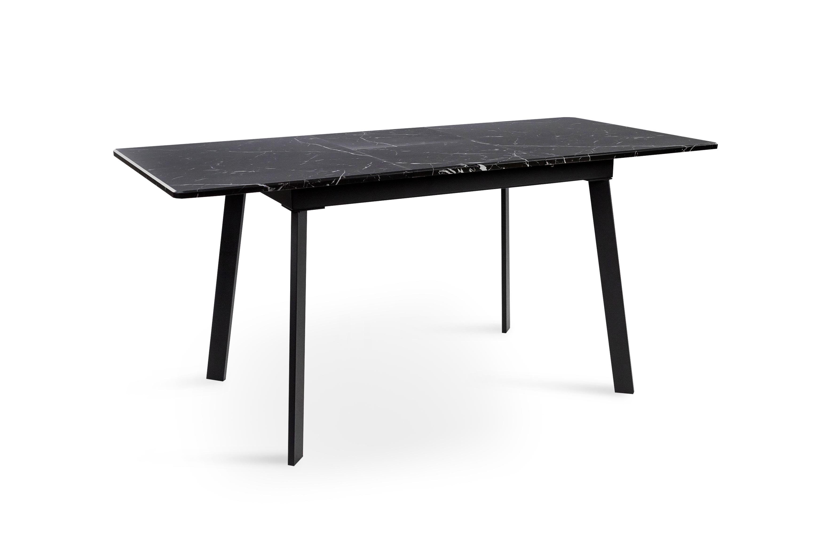 Обеденный стол Фиджи Этна 1200/1600х750х760 мм Черный/Мрамор черный (GAА0057685) - фото 2