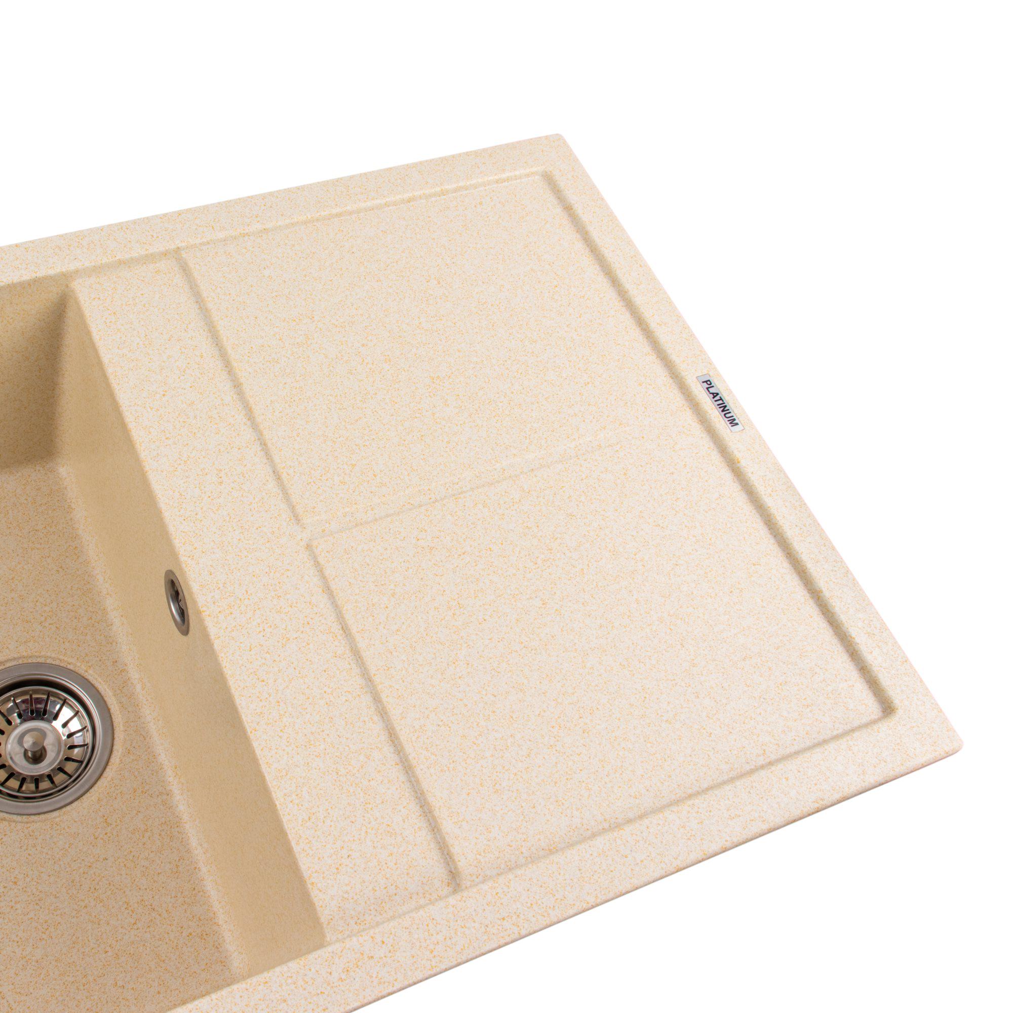 Мойка для кухни гранитная Platinum 7950 Selena матовая Песок - фото 3 Мойка для кухни гранитная Platinum 7950 Selena матовая Песок - фото 3