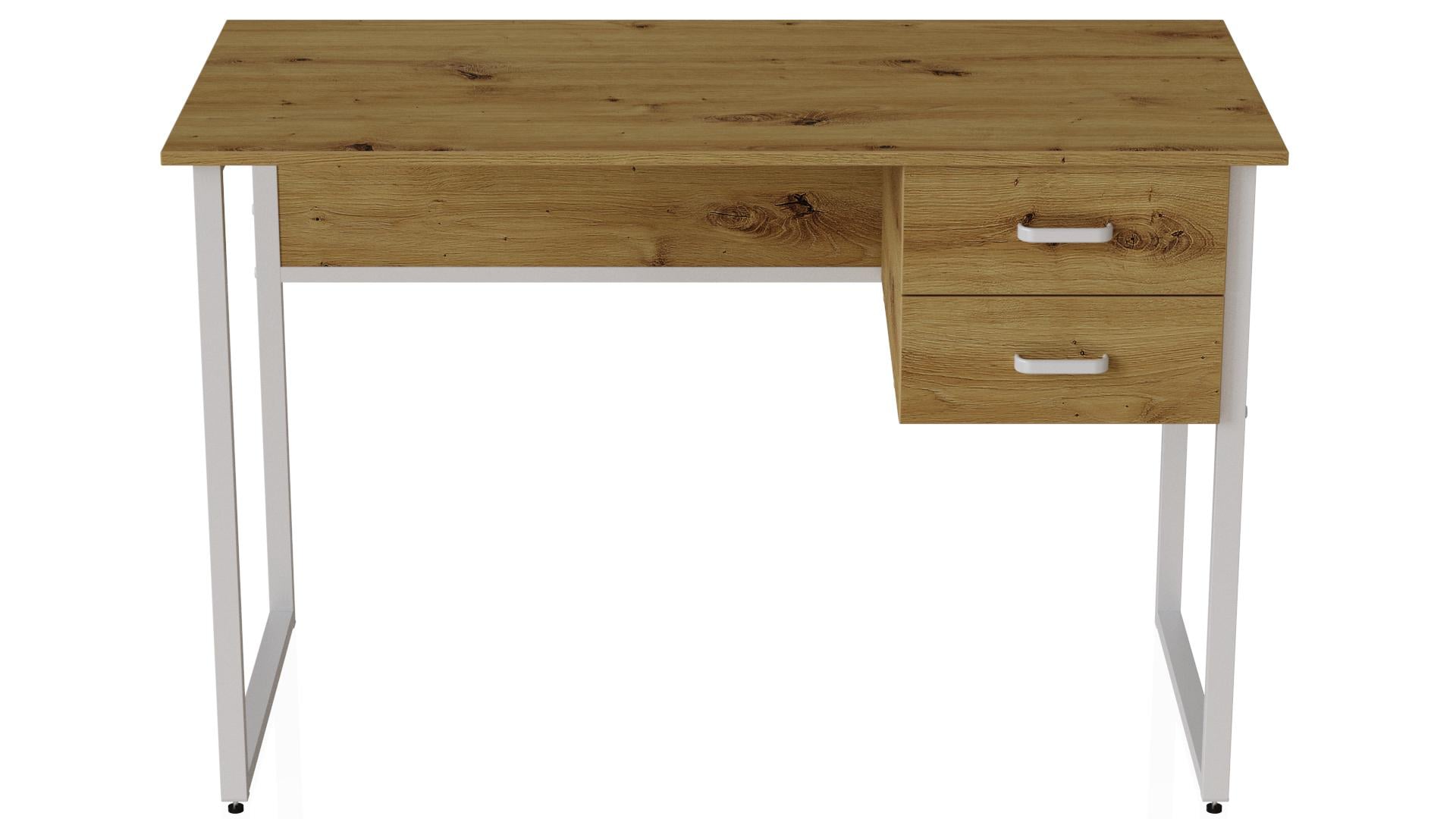 Стіл комп'ютерний Ferrum-decor Дакота ДСП 16 мм 75x140x70 см Білий/Дуб Артизан (FRD-107279)