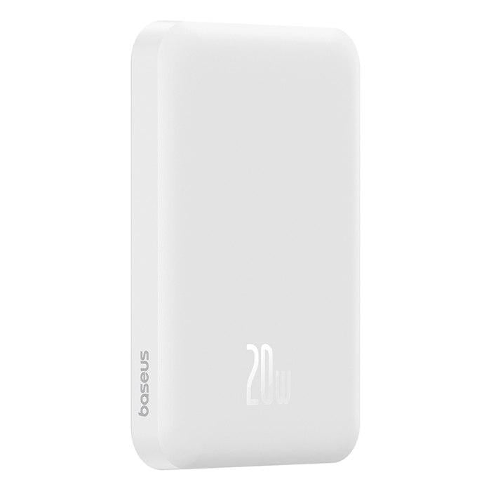 Повербанк BASEUS Magnetic Mini 5000mAh 20W с беспроводной зарядкой Qi 15W White (P10022107223-00) - фото 5