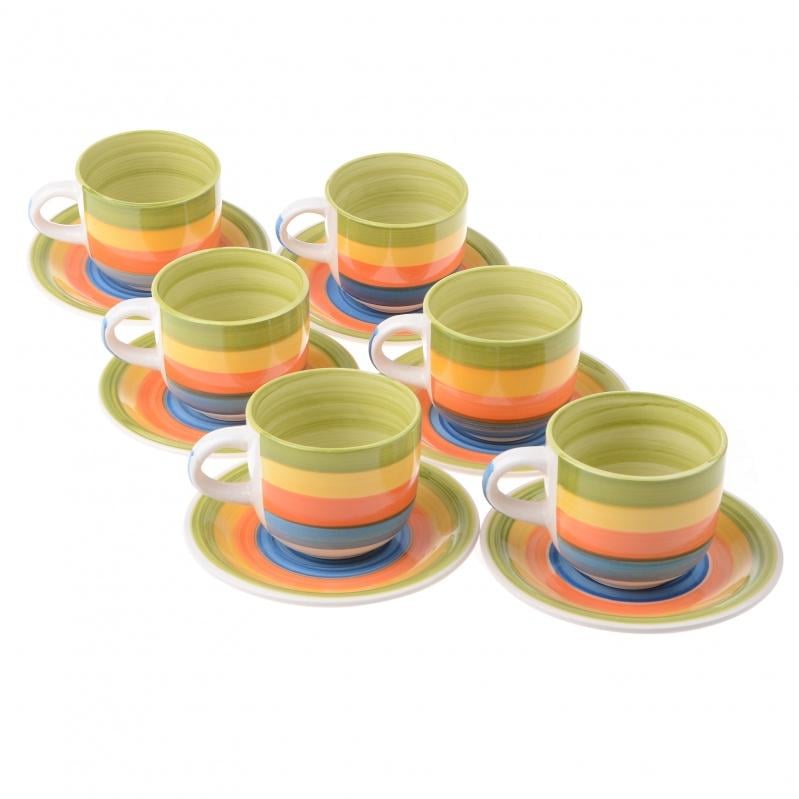 Набор чашек с блюдцами Lora NC24 6х6 340 мл