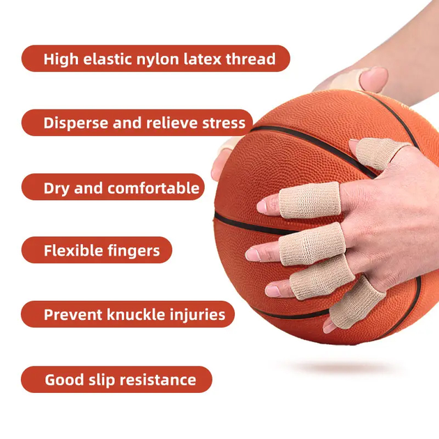 Бандаж защитный Toelab спортивный, эластичный для суставов пальцев рук 10 шт. Бежевый (M183) - фото 3 Бандаж защитный Toelab спортивный, эластичный для суставов пальцев рук 10 шт. Бежевый (M183) - фото 3