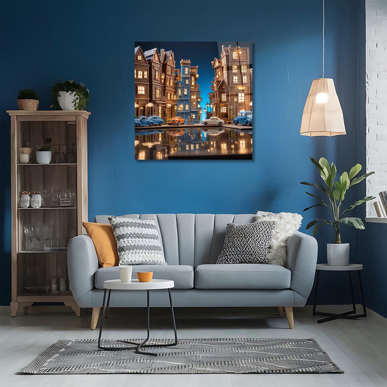 Картина на стекле NovellaPrint Ночной город 50х50 см (577.1)