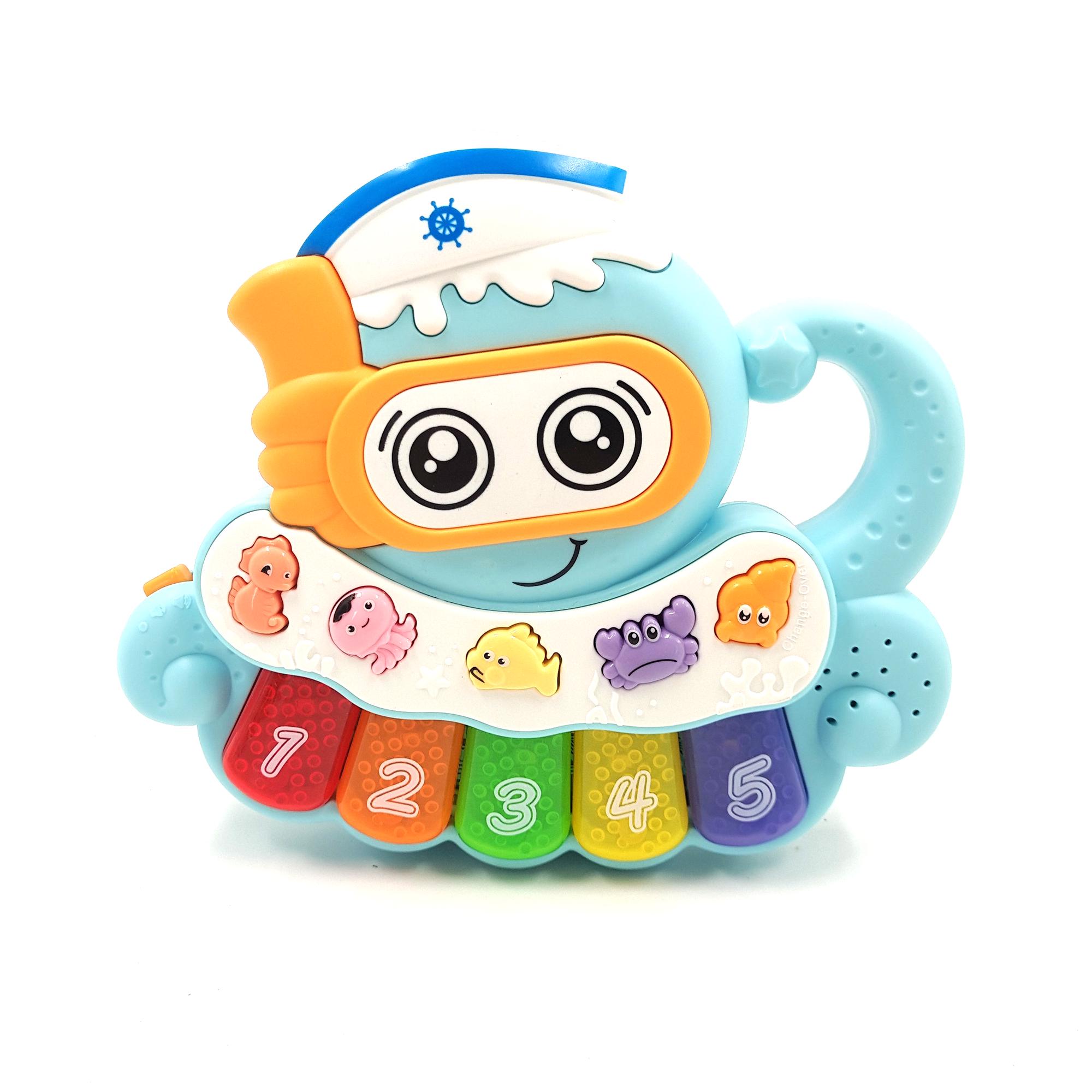 Игрушка развивающая TK Group пианино Крабик с украинской озвучкой Голубой (116318g)