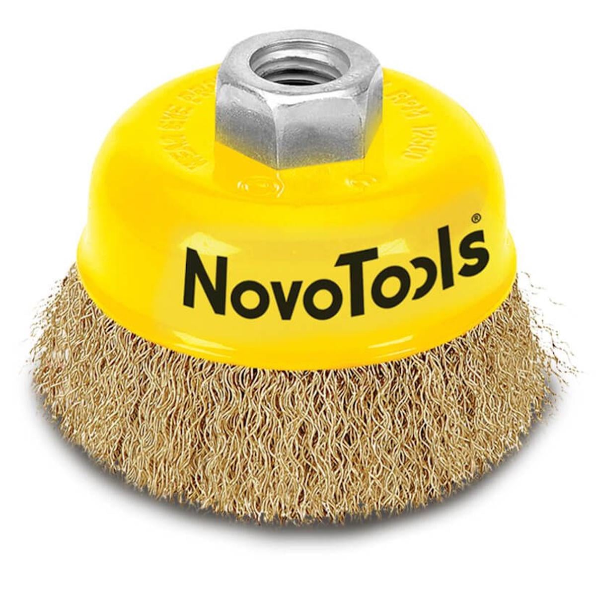 Щетка чашечная гофрированная из латуни NovoTools 100 мм (025673)