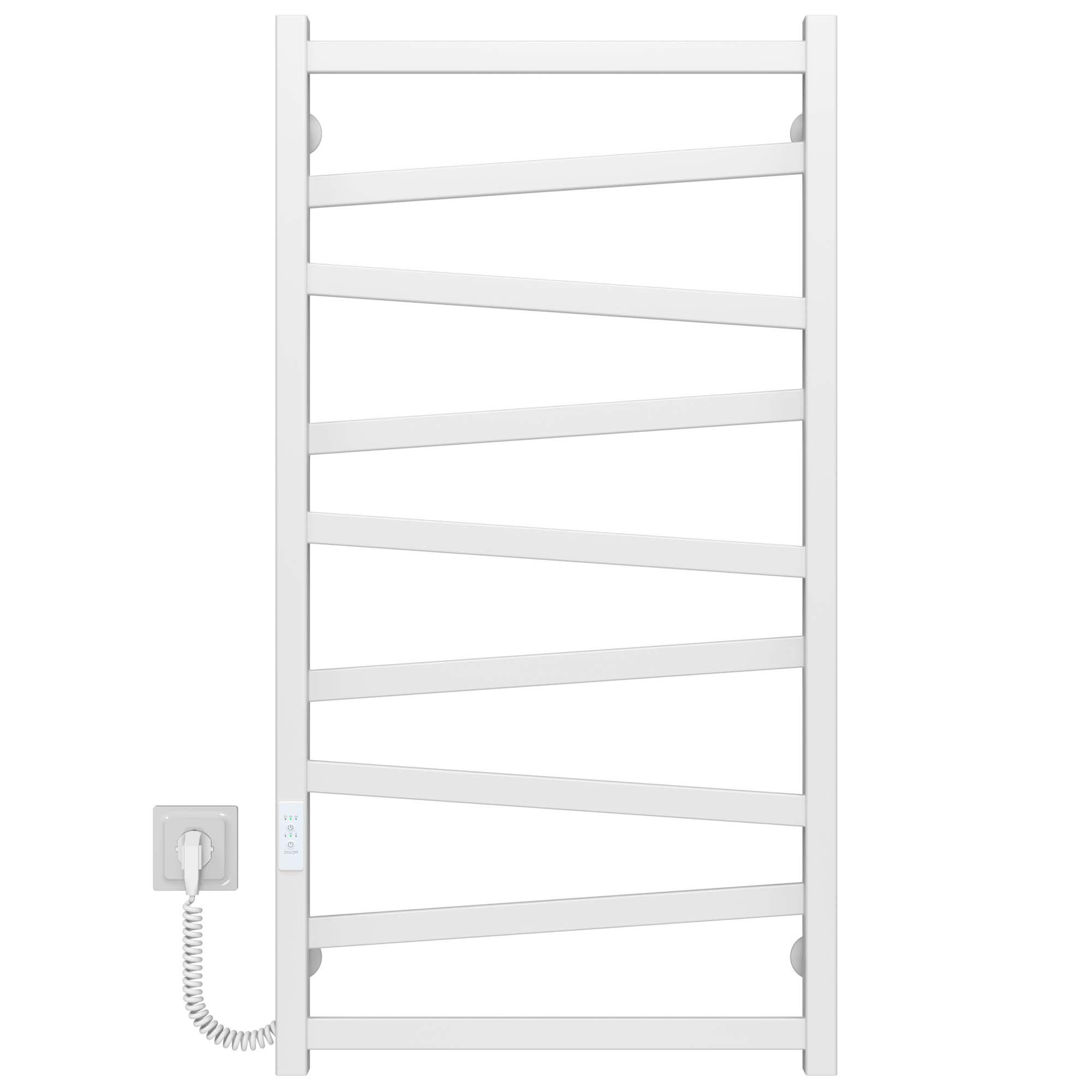 Полотенцесушитель электрический Deffi Alpha П9 WD04 левое подключение нержавеющая сталь 500х1000 мм Белый (A.AL.100.50.9.E.W.L.4)