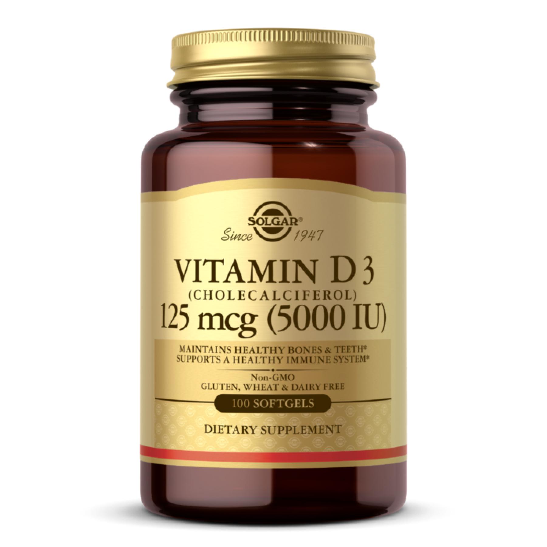 Витамин D3 Cholecalciferol 125 mcg 5000 IU 100 softgels (100-31-3430199-20)