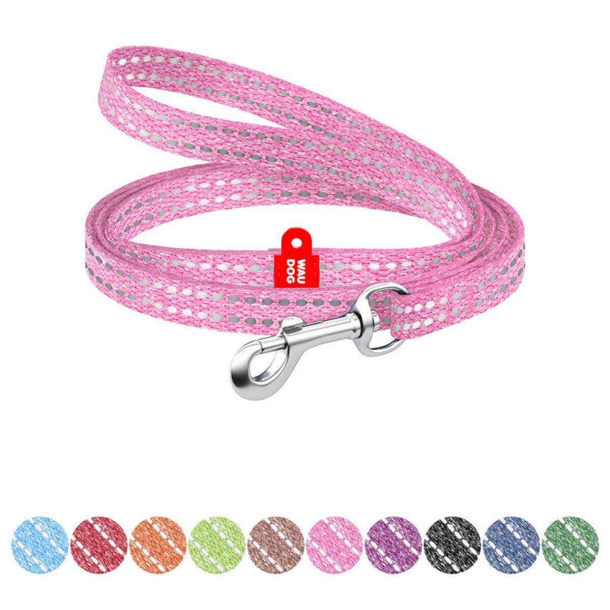 Поводок для кошек/мелких пород собак Waudog Re-cotton светоотражающий XS 10 мм х 200 см Розовый (16447 Col) - фото 2 Поводок для кошек/мелких пород собак Waudog Re-cotton светоотражающий XS 10 мм х 200 см Розовый (16447 Col) - фото 2