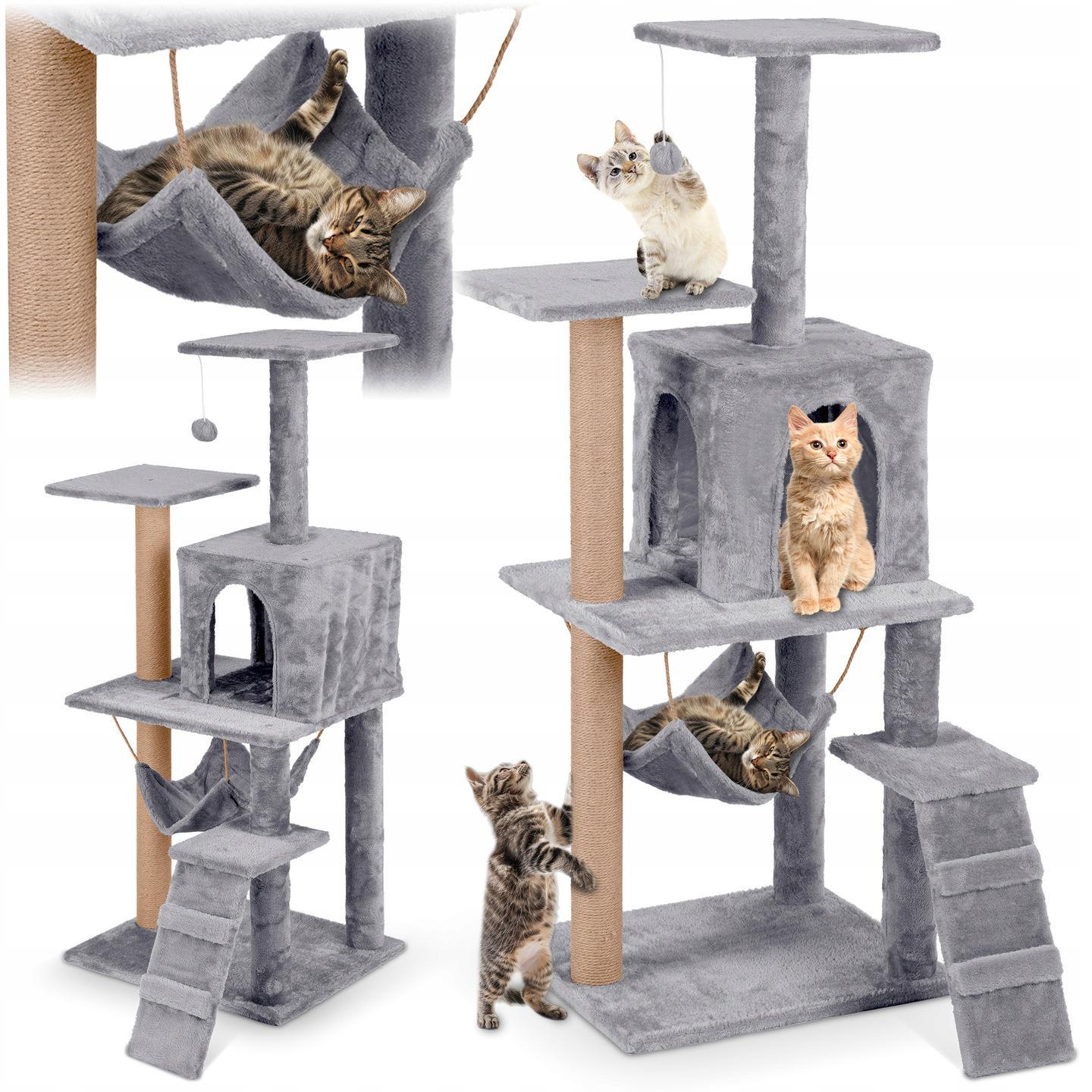 Кігтеточка для котів Pethaus PH-007 Кошачий будиночок дерев’яний 125 см (23114205) - фото 2