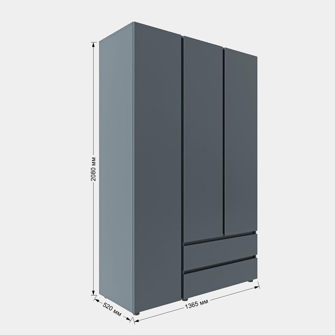 Шкаф Everest Лайт ШЛ-3 1365х500х2080 мм Графит (11151) - фото 3 Шкаф Everest Лайт ШЛ-3 1365х500х2080 мм Графит (11151) - фото 3