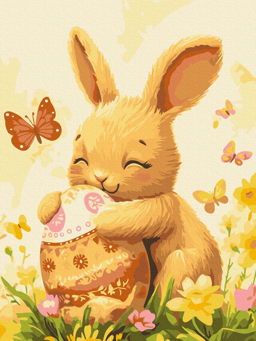 Картина по номерам Brushme Зайчонок с писанкой 30x40 см (KBS0177)