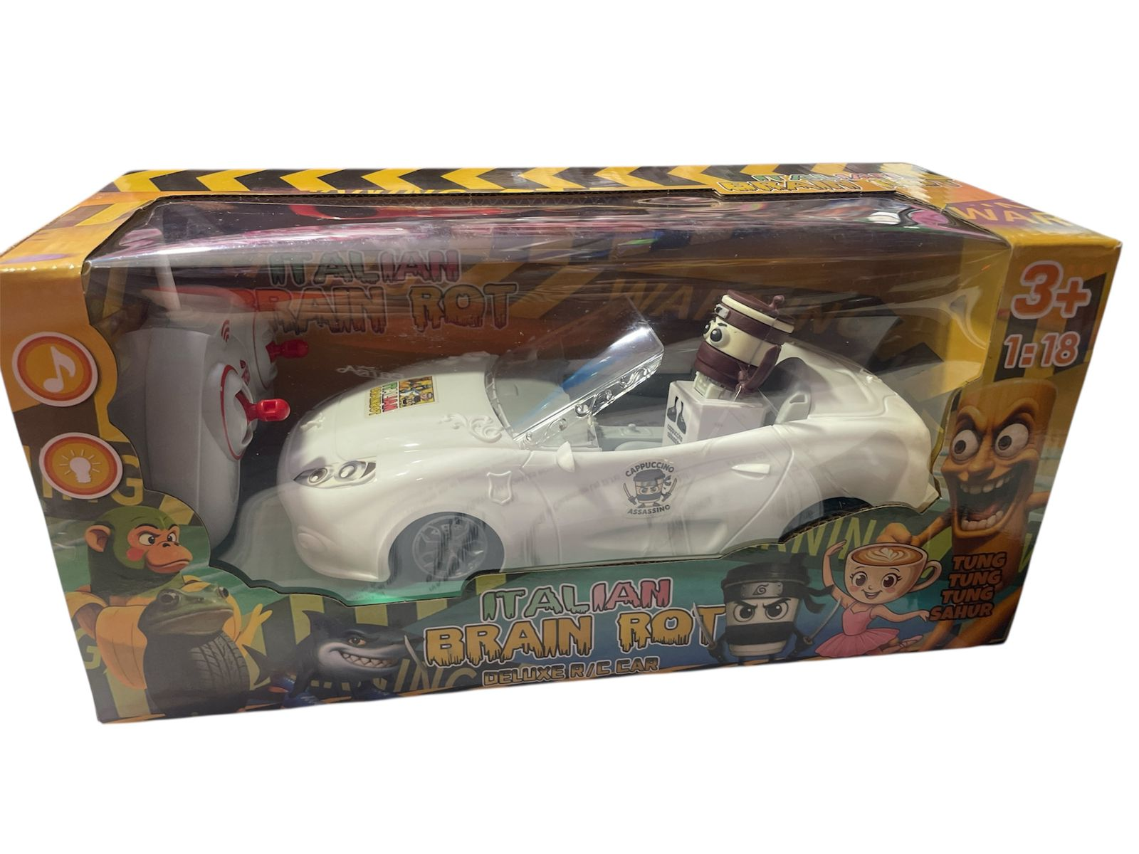 Машинка радиоуправляемая для детей Italian Brain Rot Deluxe R/C Car Cappuccino Assassino Белый (opt-105402) Машинка радиоуправляемая для детей Italian Brain Rot Deluxe R/C Car Cappuccino Assassino Белый (opt-105402)