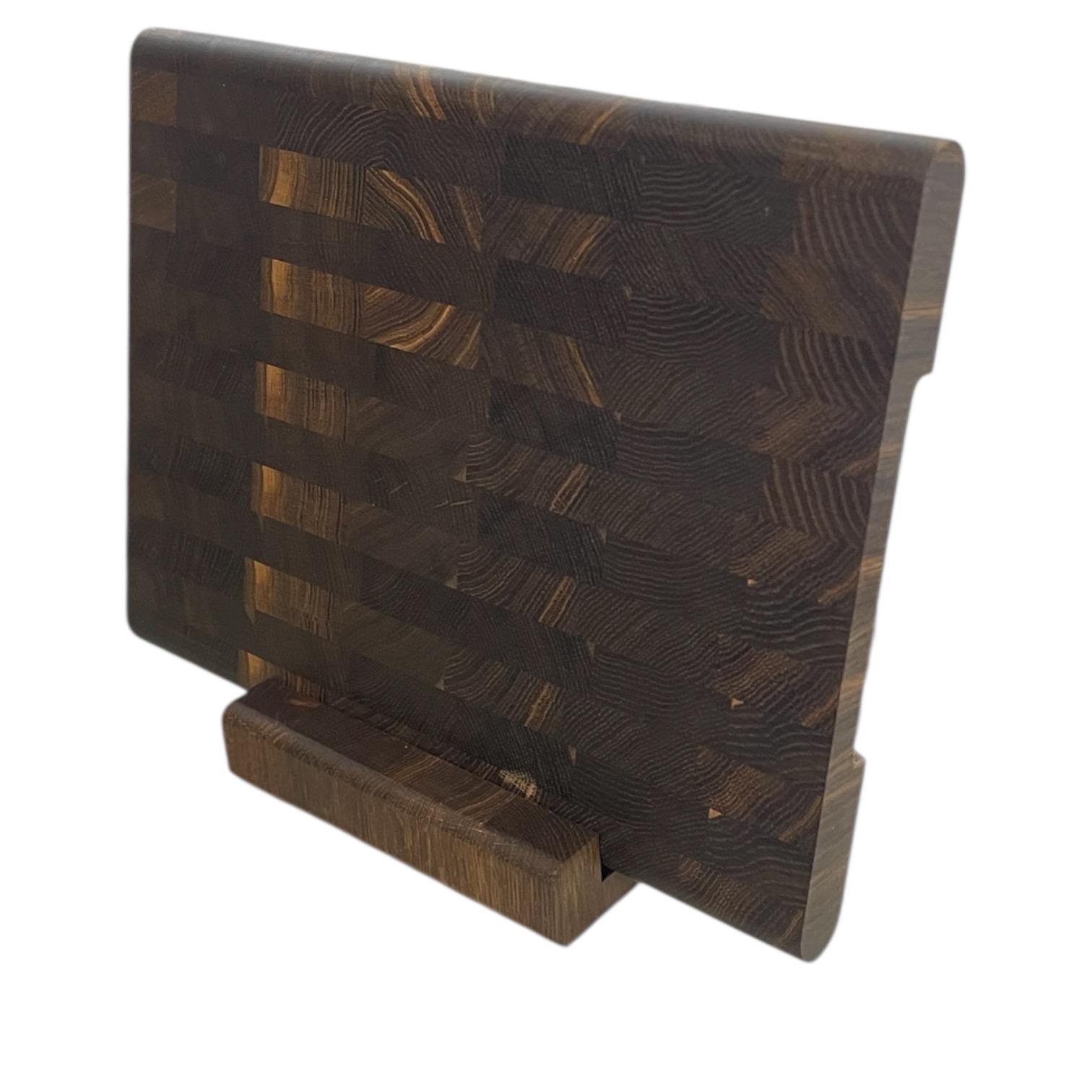 Доска торцевая овальная на подставке 400х300х30 мм Дуб мореный