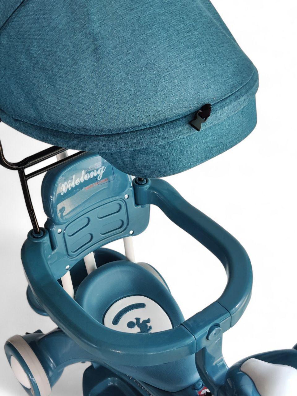 Детский велосипед с родительской ручкой и козырьком Xilelong XLT618-2 трехколесный до 60 кг Мятный (XLT618-2r-s3) - фото 4 Детский велосипед с родительской ручкой и козырьком Xilelong XLT618-2 трехколесный до 60 кг Мятный (XLT618-2r-s3) - фото 4