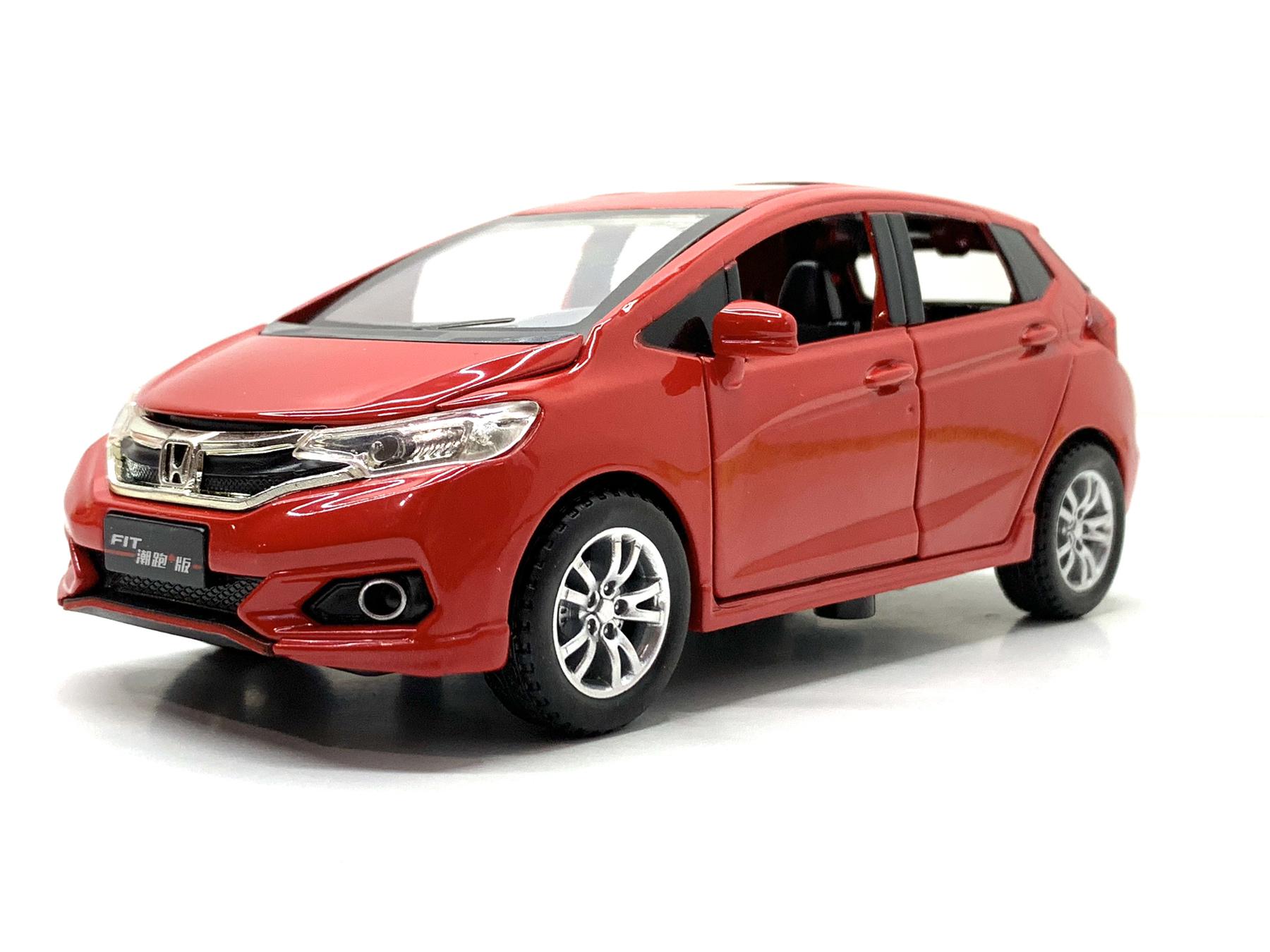 Машинка металлическая TK Union Honda fit 1:32 свет/звук/открываются двери Вид 3 Красный (GT-04600)
