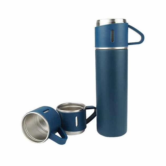 Термос с вакуумной изоляцией и 3 чашками 500 мл Синий (OK005750) - фото 3 Термос с вакуумной изоляцией и 3 чашками 500 мл Синий (OK005750) - фото 3