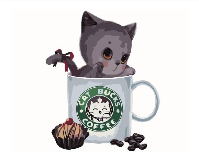 Картина по номерам Brushme GX8398 Котенок старбакс 40x50 см (1310462044) Картина по номерам Brushme GX8398 Котенок старбакс 40x50 см (1310462044)