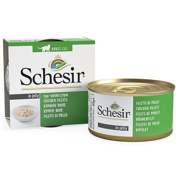 Корм влажный в желе натуральный для котов Schesir Chicken Fillets куриное филе 85 г (750129)
