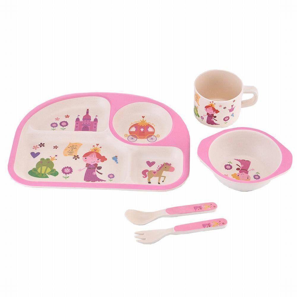 Набір дитячого бамбукового посуду Stenson Замок принцеси 5 пр. (MMS-MH-2773-5)