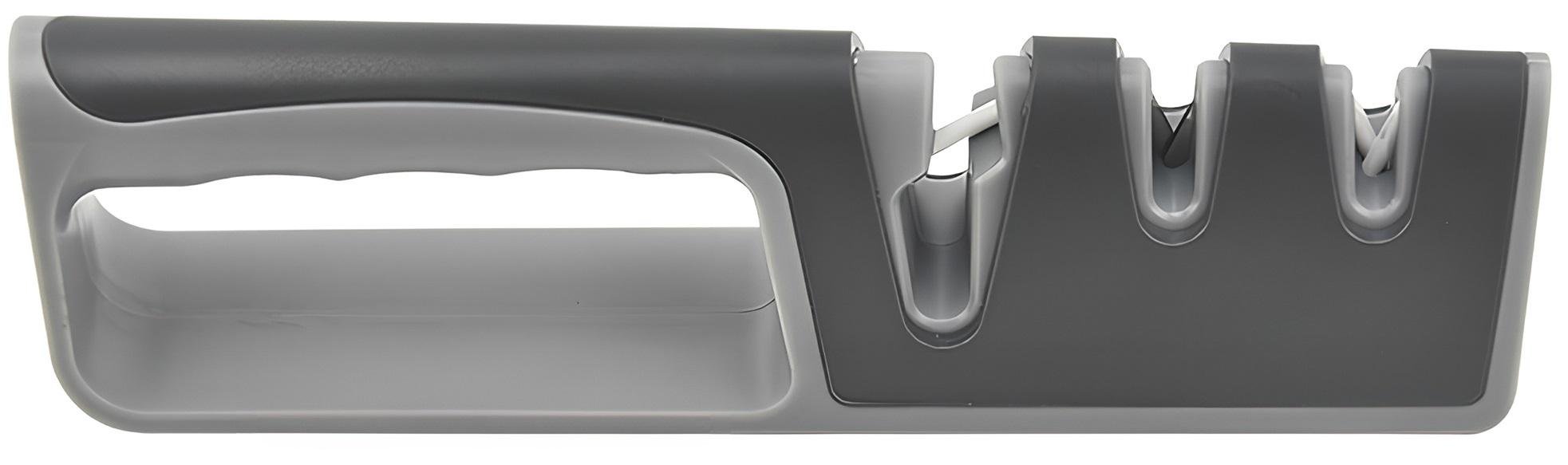 Точилка для ножів і ножиць ручна Kayfovo RE-3 точильний верстат 3в1 для сталевих і кермачних ножів Gray (28944) - фото 1