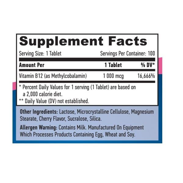 Вітамін Б12 Haya Labs Methyl B-12 1000 mcg 100 табл. (000019481) - фото 2