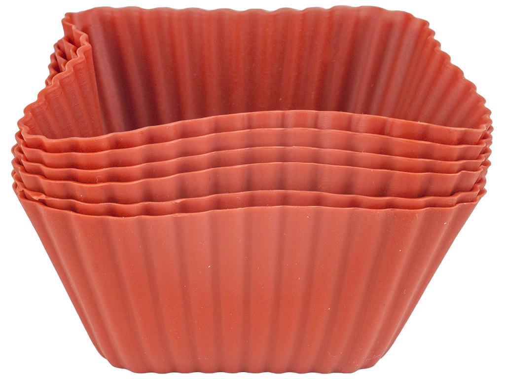 Формы для кексов силиконовые Stenson 7х7х3 см 6 шт. Коричневый (MMS-MH-3023) Формы для кексов силиконовые Stenson 7х7х3 см 6 шт. Коричневый (MMS-MH-3023)