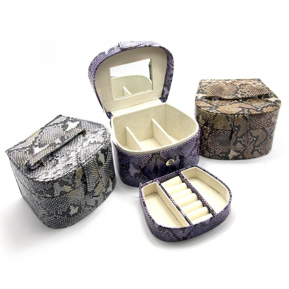 Шкатулка для украшений змеиная кожа 14,5х12х10 см