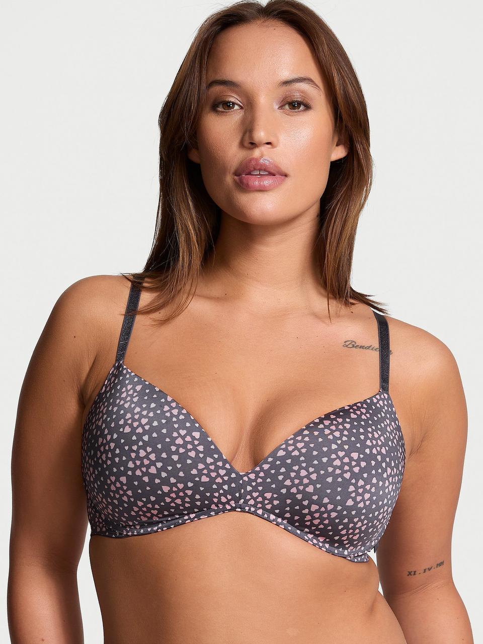 Бюстгальтер без косточек Victoria's Secret Sexy Tee Smooth Wireless Push-Up 75B Серый (2689751763)