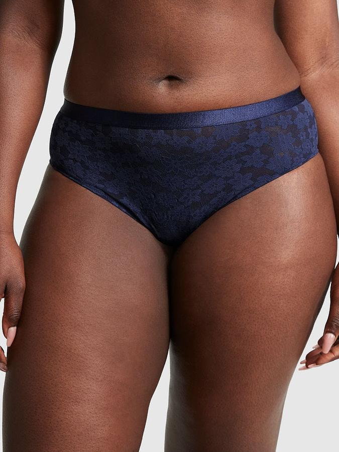 Трусики Victoria’s Secret Everywhere Lace-trim Cheekster M Темно-синий (26701109)