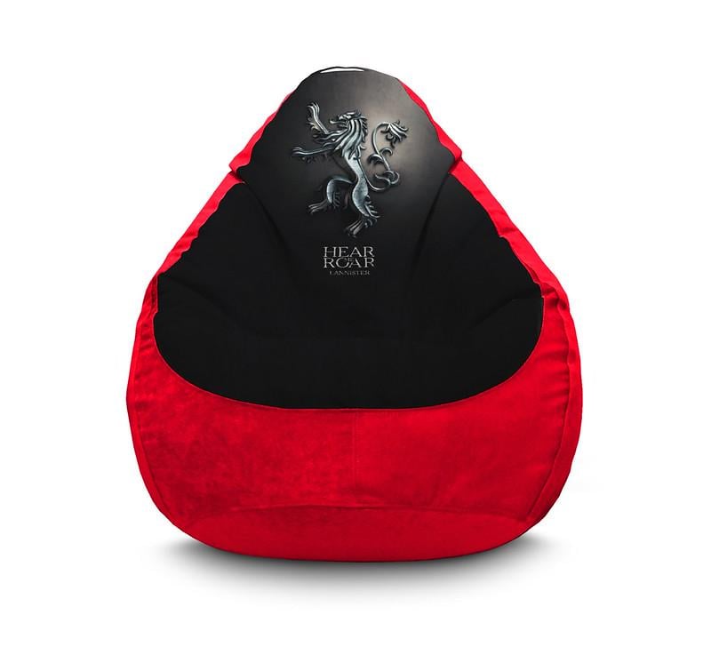 Кресло мешок iPuff Game of Thrones Hear me roar Флок XXL 90х125 см Красный