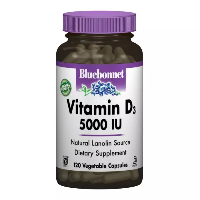 Вітамін D3 5000 IU Bluebonnet Nutrition 120 вегетаріанських капсул (BLB0369)