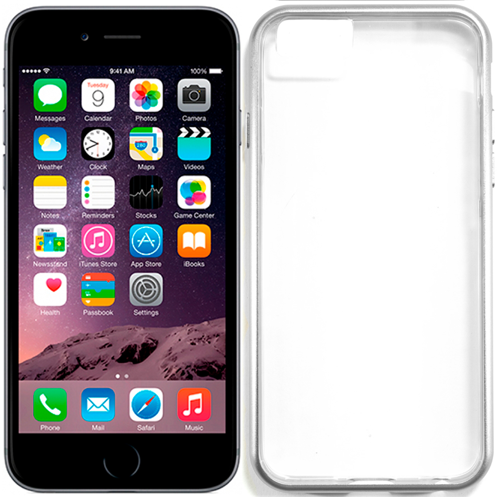 Прозрачный чехол накладка SBPRC Polo AluArmor Apple for iPhone 6/6S, Silver