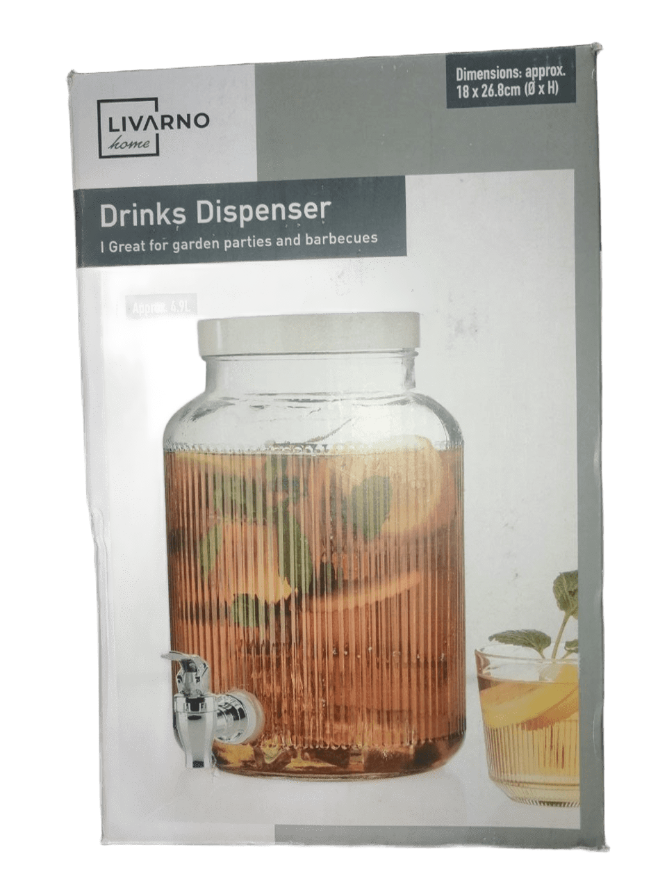 Лимонадниця скляна Livarno Home з краном диспенсер для напоїв 4,9 л (300074) Лимонадниця скляна Livarno Home з краном диспенсер для напоїв 4,9 л (300074)
