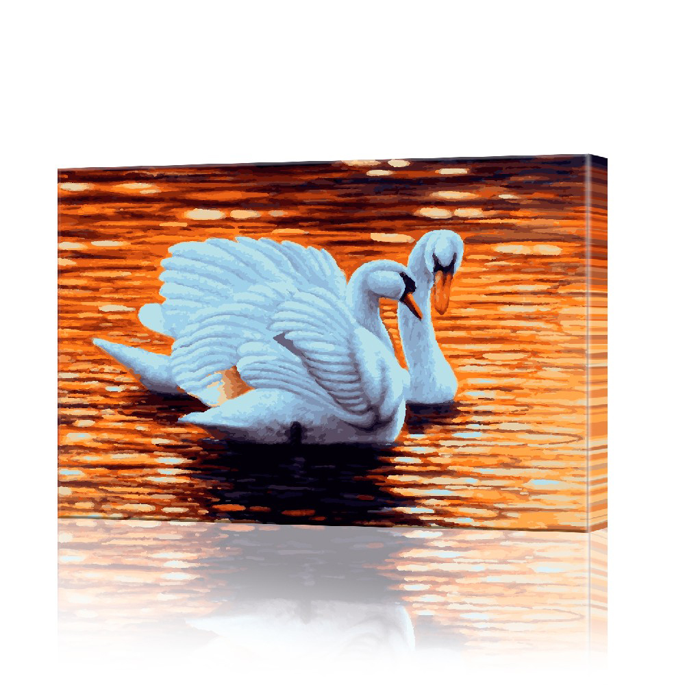 Картина по номерам ArtSale Лебеди на пруду PBN0096 40х50 см