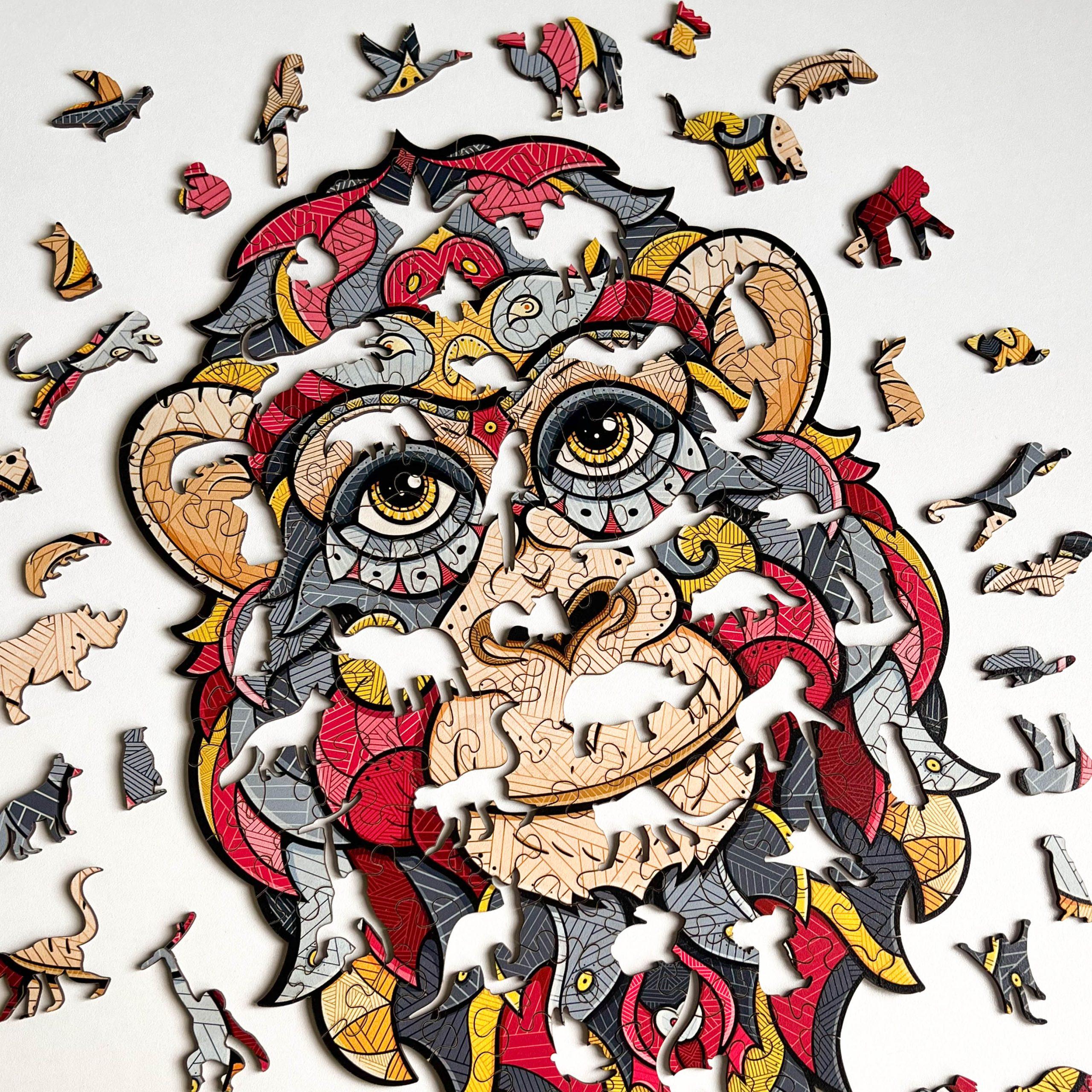 Пазл дерев'яний THEGRAVIX Мавпа фігурна (28176450) - фото 4