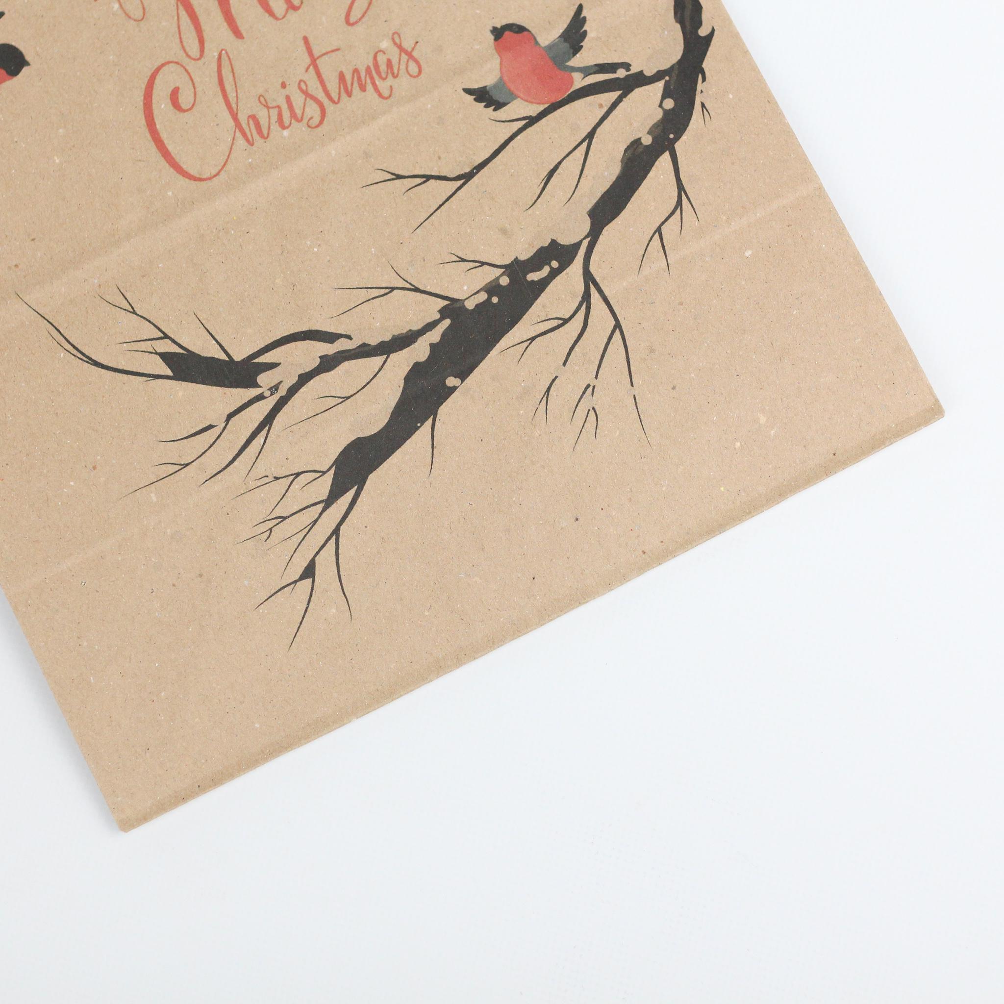 Подарочный пакет новогодний Merry Christmas Снегири на ветви с кручеными ручками 260х150х350 мм 10 шт. - фото 7 Подарочный пакет новогодний Merry Christmas Снегири на ветви с кручеными ручками 260х150х350 мм 10 шт. - фото 7