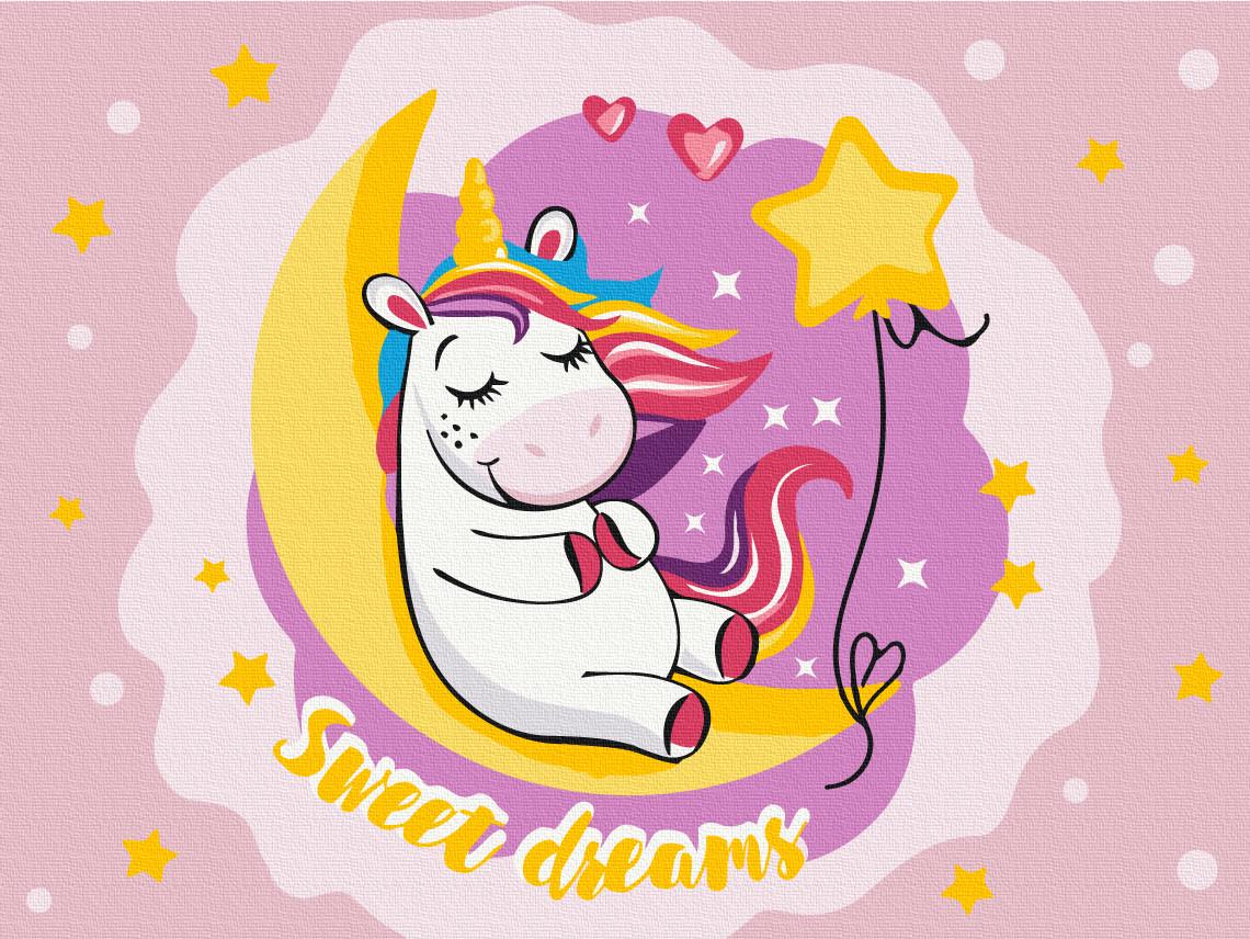 Картина по номерам Brushme KBS0109 Мечта единорога холст на подрамнике 30х40 см (1847135383)