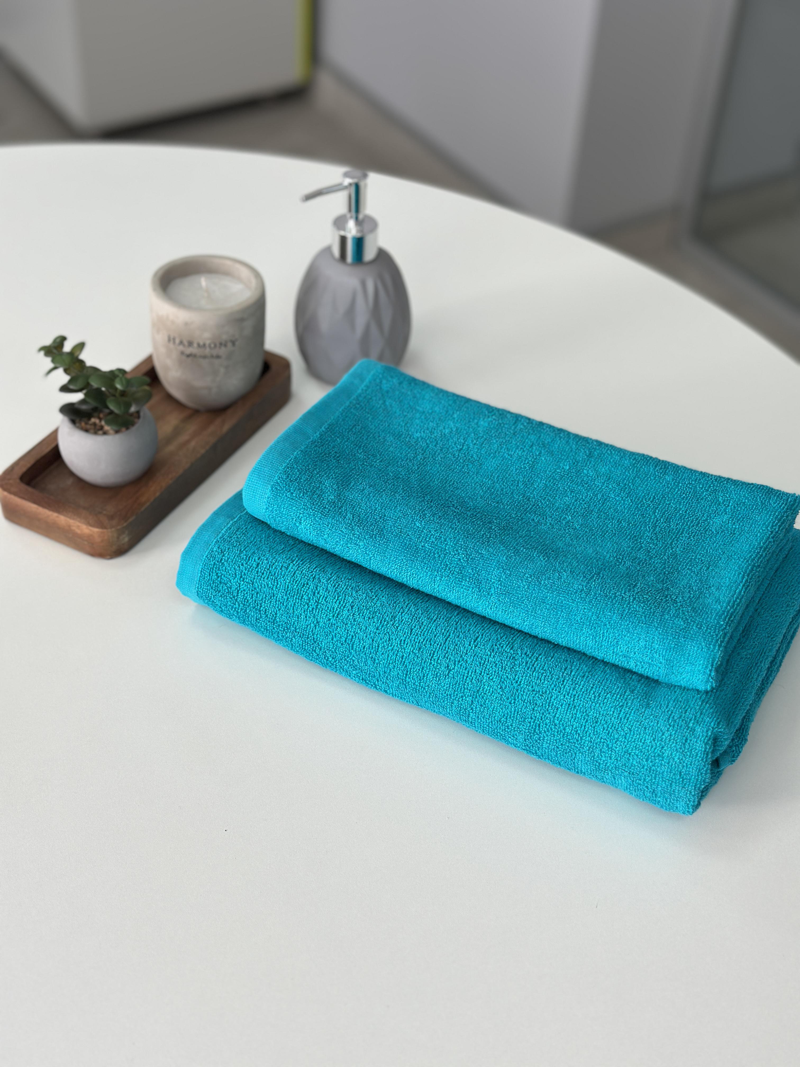 Комплект полотенец 50х90/70х140 см хлопок 400 г/м2 Бирюзовый (14164541)