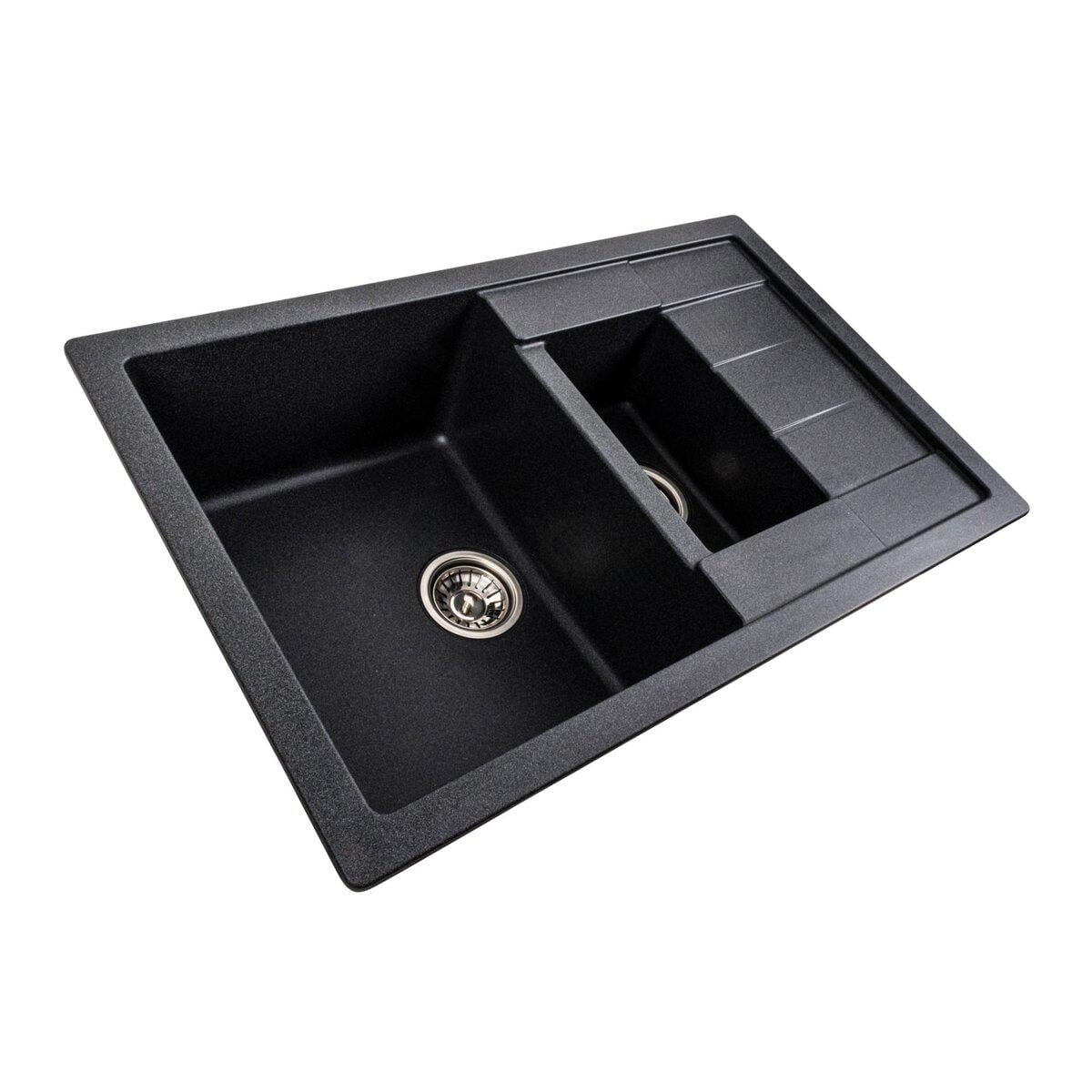 Мойка для кухни гранитная врезная Valeso Toskana прямоугольная 780x500W мм Карбон матовый (SP000047489)