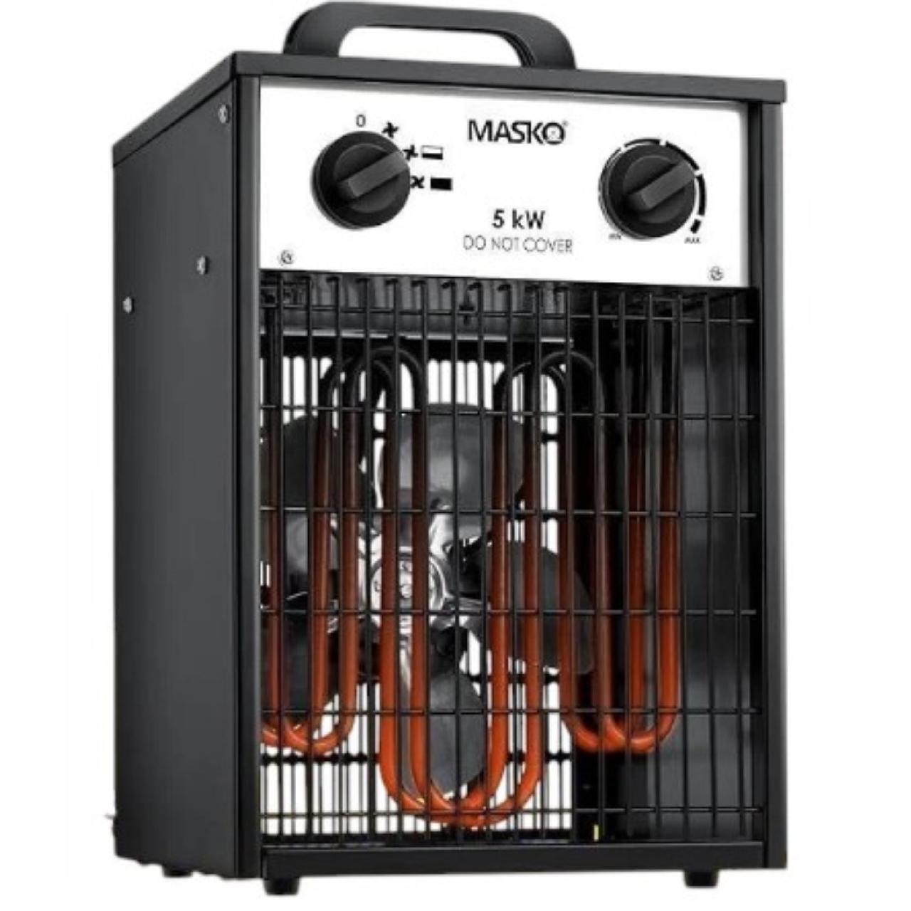 Тепловентилятор промышленный MASKO электрическая тепловая пушка 5 KW Черный/Белый
