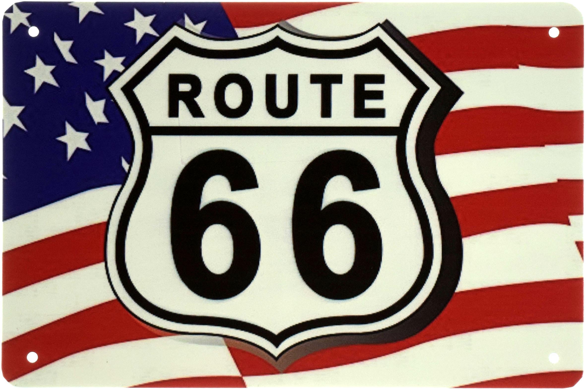 Табличка металлическая Route 66 США 20x30 см