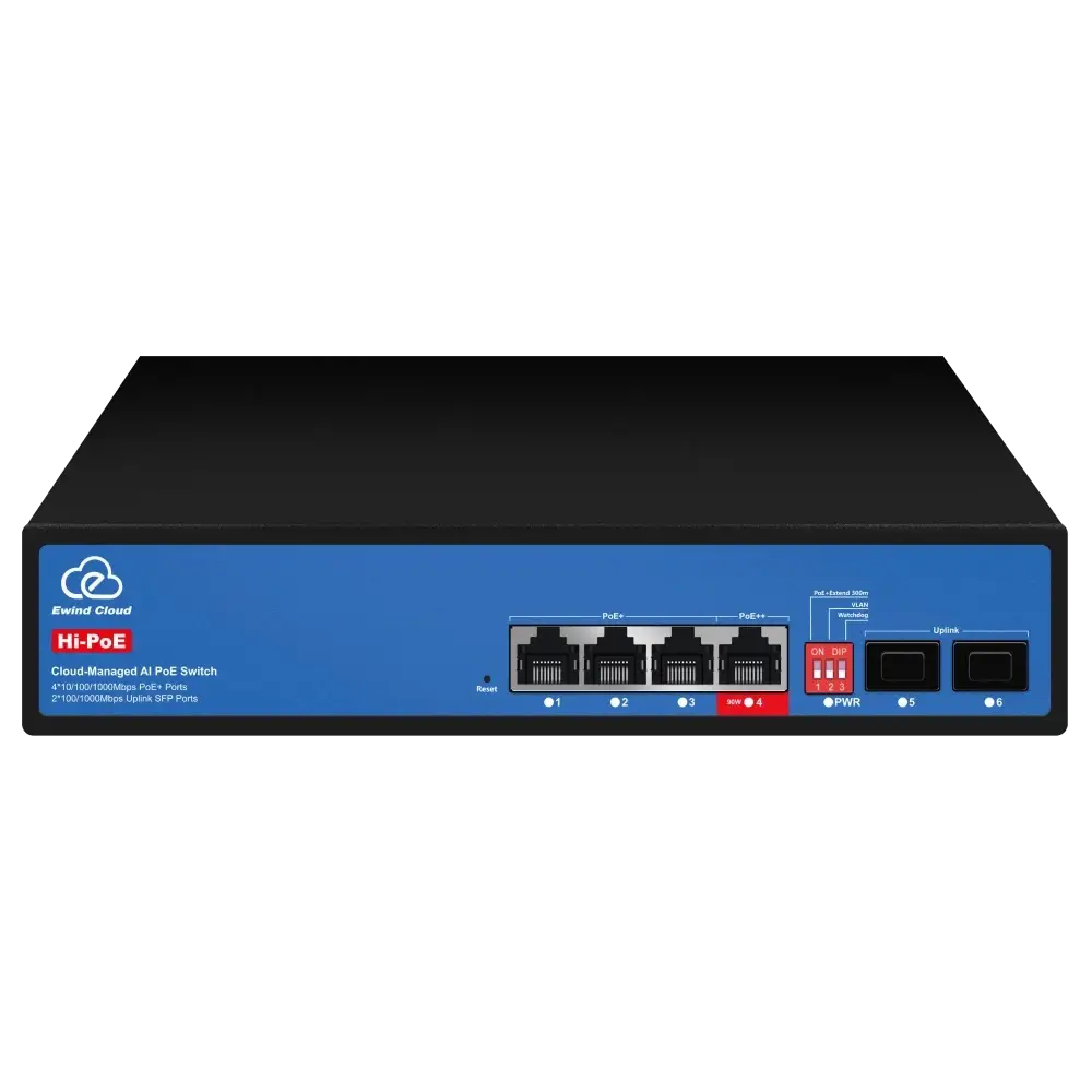 Коммутатор 6 портов облачно управляемый Ewind EW-ES3006FGSH-AP AI PoE
