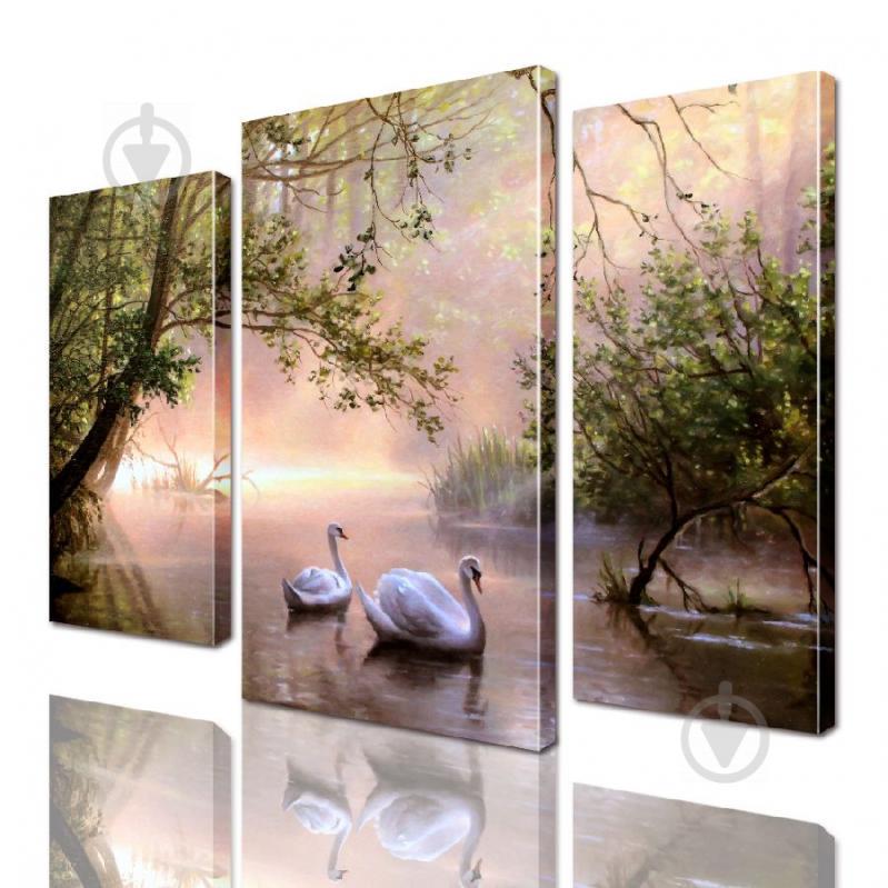 Модульная картина Лебеди ADJ0118 размер 95 х 120 см