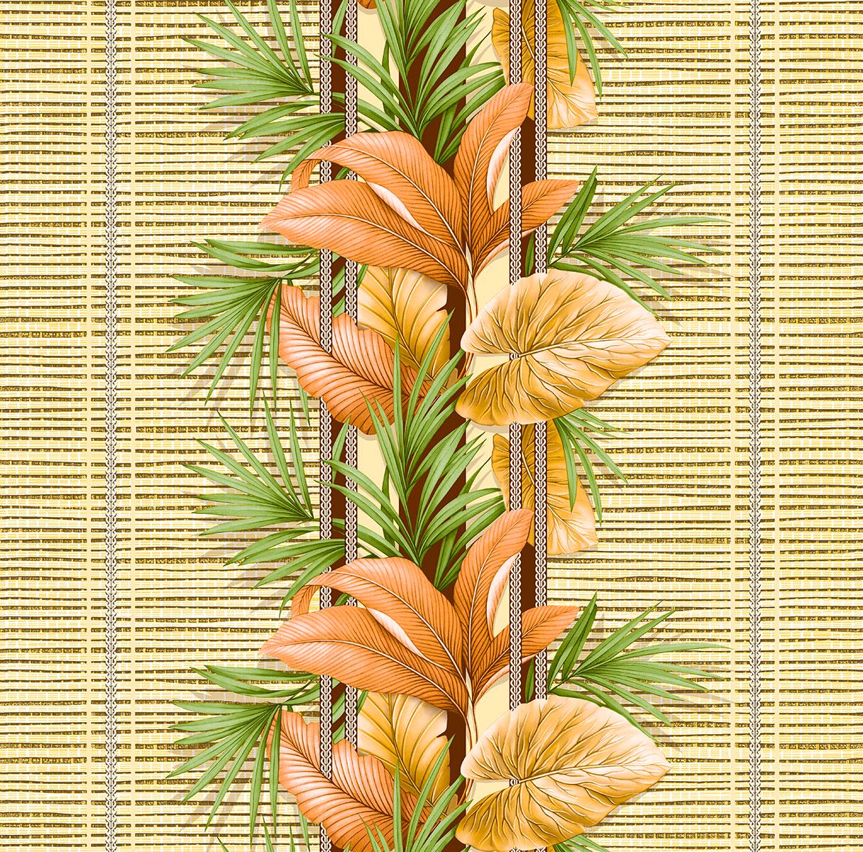 Обои бумажные влагостойкие Континент Тропики 3 Бежевый (2036)