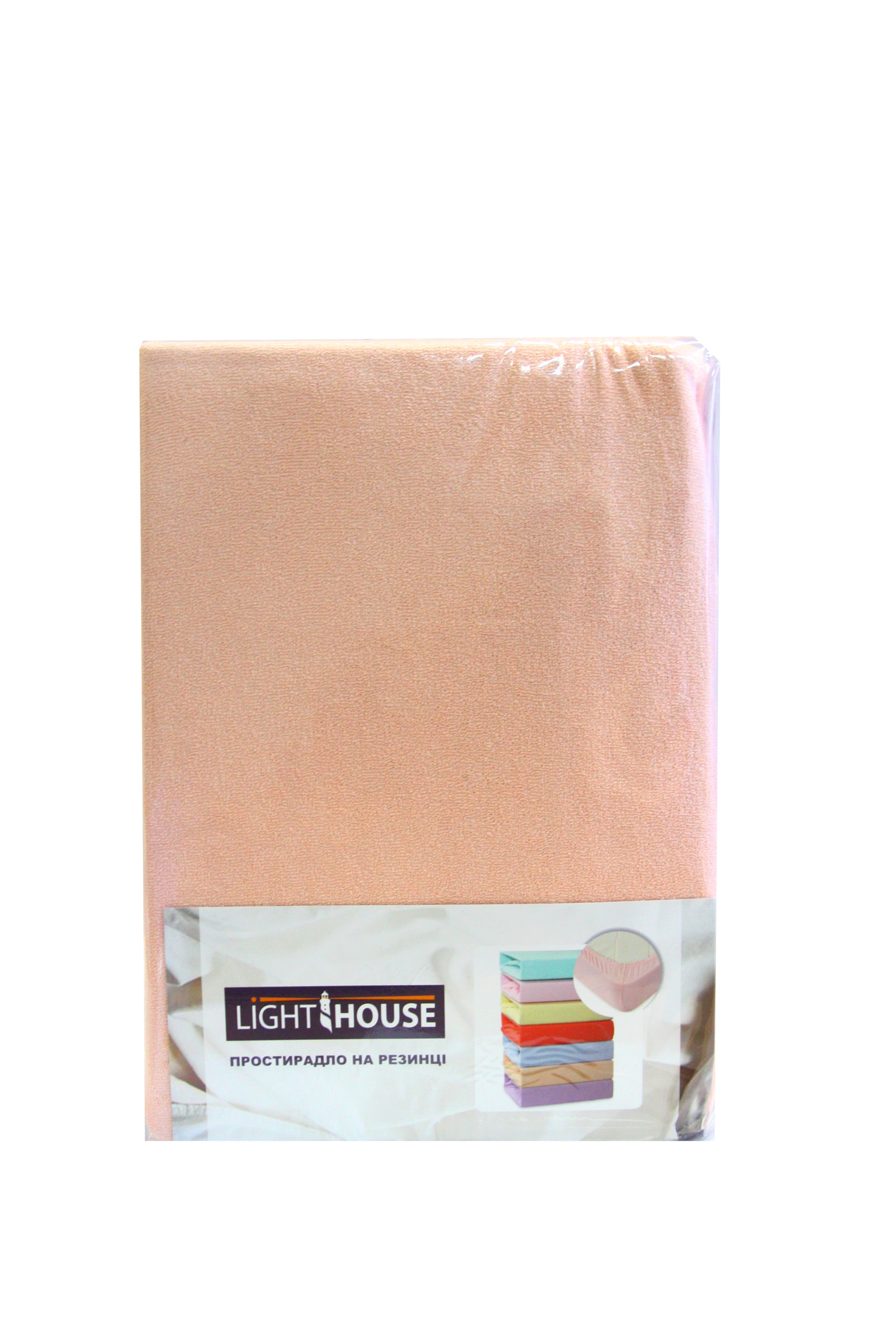 Простынь на резинке 160х200 см Персиковий