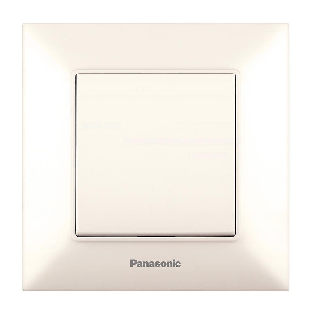 Вимикач Panasonic Arkedia Slim одноклавішний швидкий монтаж Кремовий (22874)