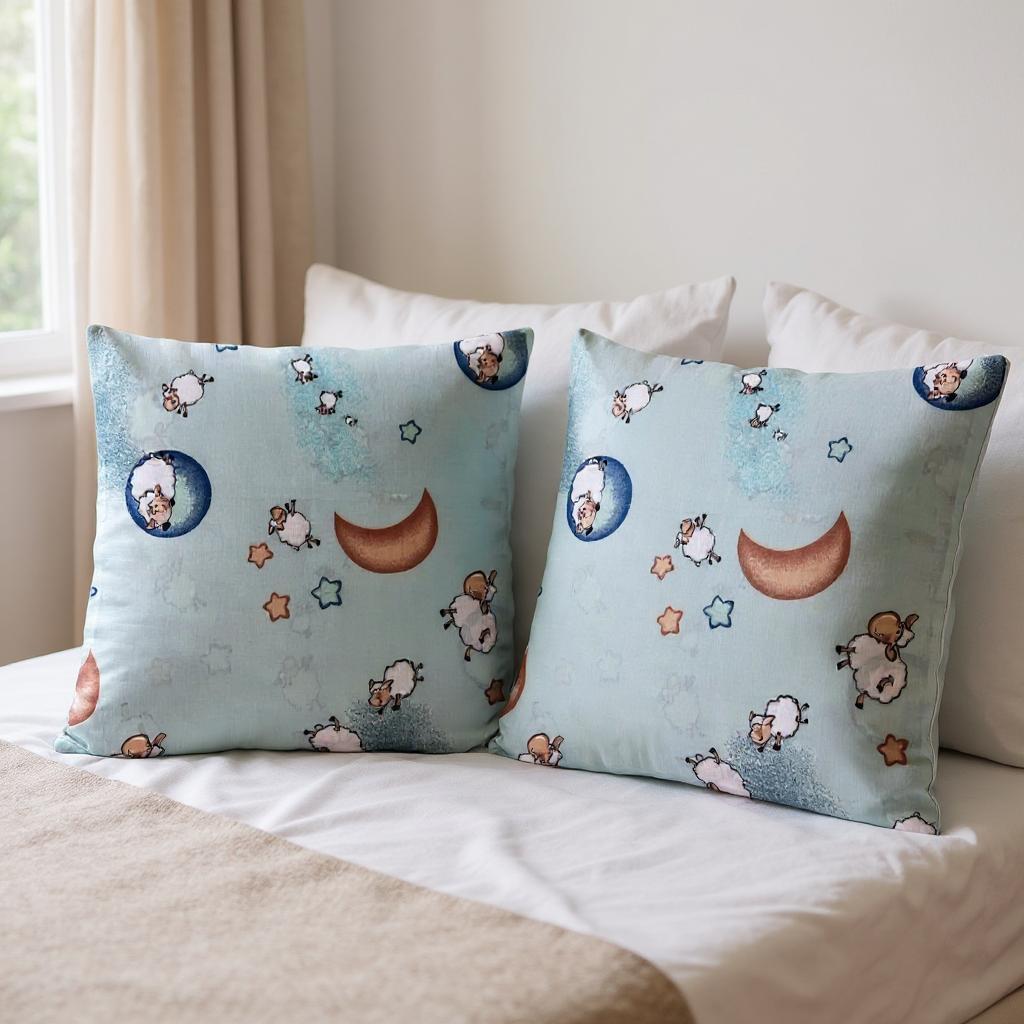 Наволочка Бязь Голд Люкс Сны с овцами 50х50 см 2 шт. (G-26089)