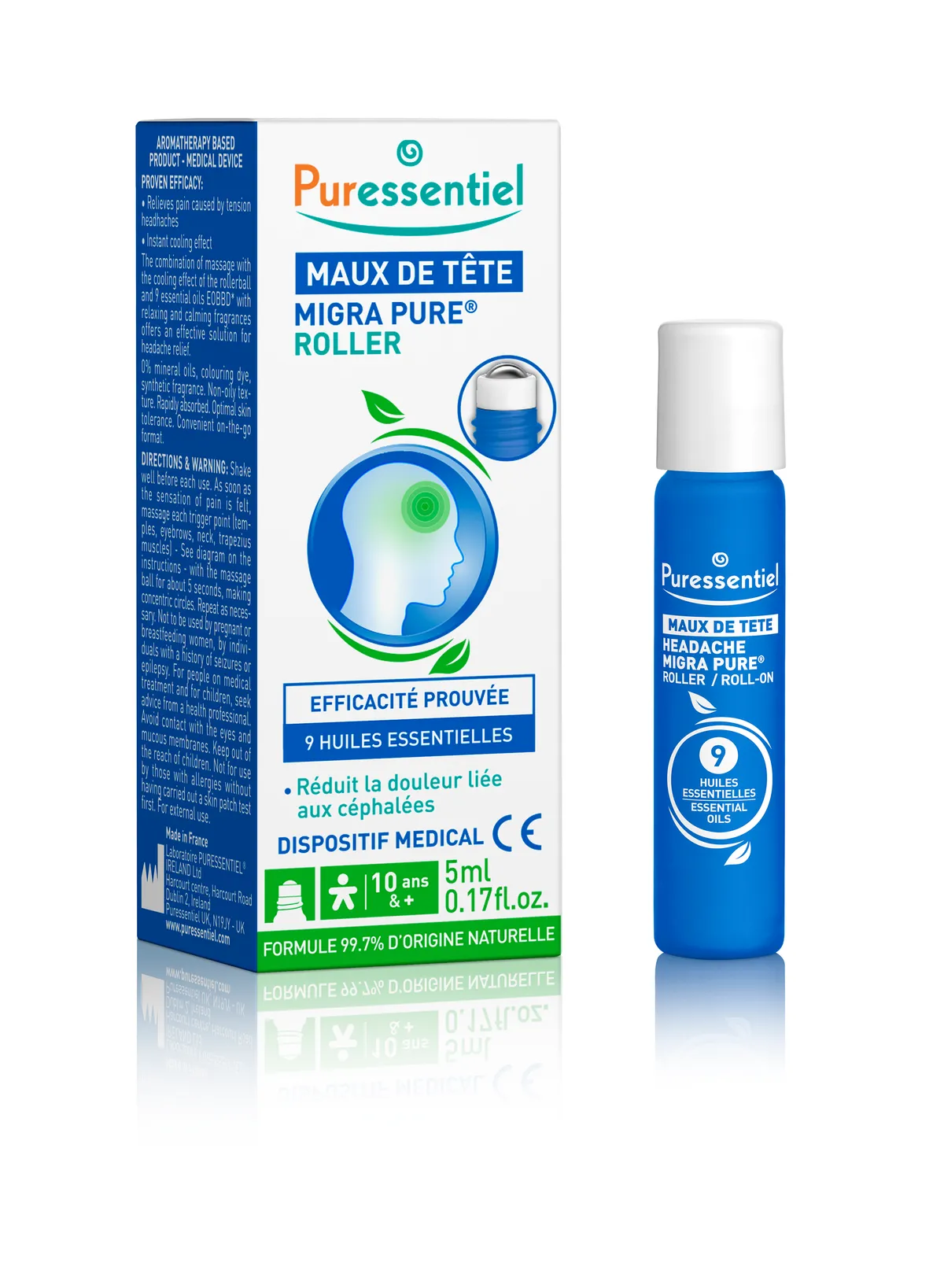 Ролик від головного болю Puressentiel з 9 ефірними маслами 5 мл (3701056804747) Ролик від головного болю Puressentiel з 9 ефірними маслами 5 мл (3701056804747)