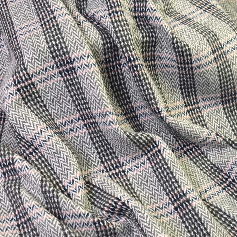 Ткань пальтовая Елка полосы Серый (17269)